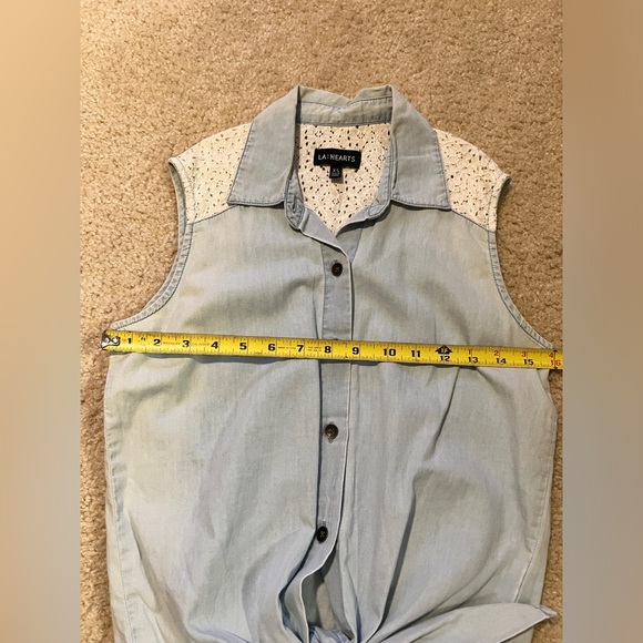 NWT LA Hearts blue sleeveless blouse size XS - Picture 8 of 10